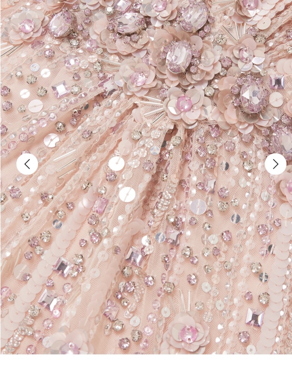 Jenny Packham Rose Blush Sequin Beaded Evening Gown - Picture 3 of 6